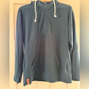 AMPERSAND AVE Dark Teal Performance Fleece Halfzip Hoodie